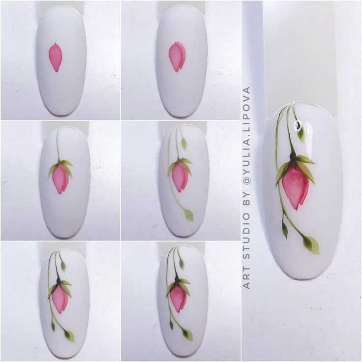 Маникюр с розами на ногтях: идеи, фото. как рисовать акриловые, трафаретные и объемные розы на ногтях, как сделать френч с розами и розы по мокрому на ногтях?