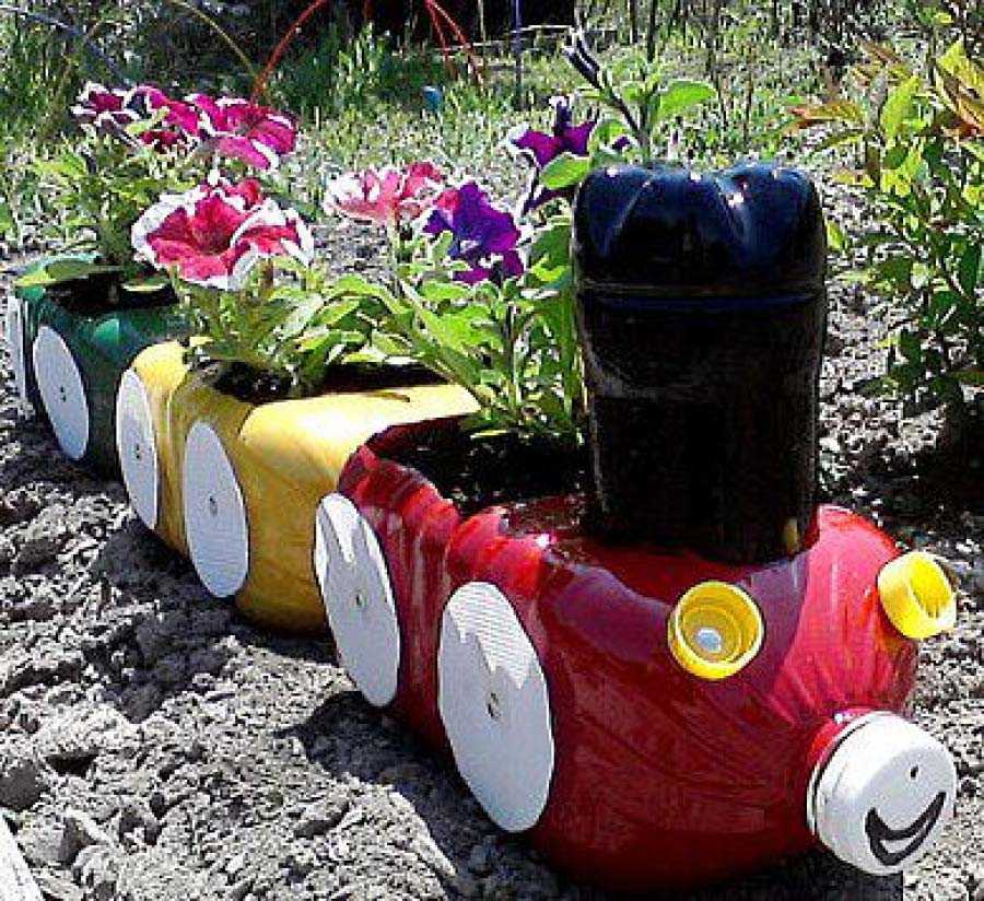 Поделки из пластиковых бутылок для сада и огорода | word of decor