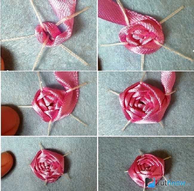 Как сделать розы из лент своими руками mir handmade