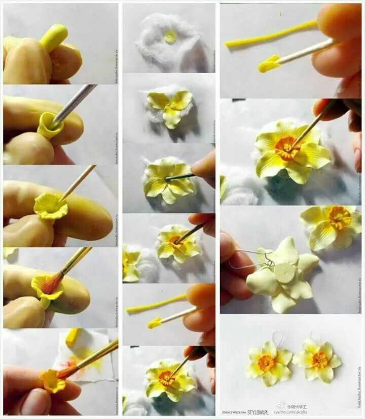 Мастер-класс флористика искусственная лепка м к для начинающих " мелкие цветы из фарфора холодного" фарфор холодный