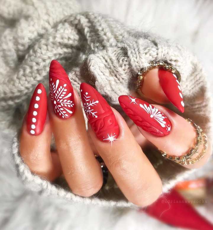 Новогодняя роспись на ногтях: елки и снеговики: маникюр, фото дизайна ногтей