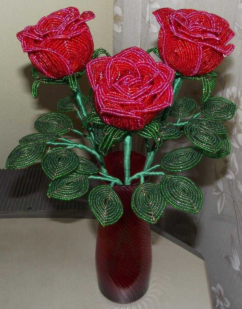 Розы из бисера: схема плетения с пошаговым фото для начинающих