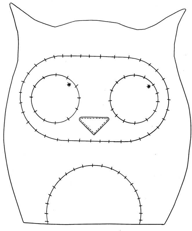 Игрушка интерьер мастер-класс шитьё сова - подушка с кармашком выкройка + мк  пуговицы ткань фетр