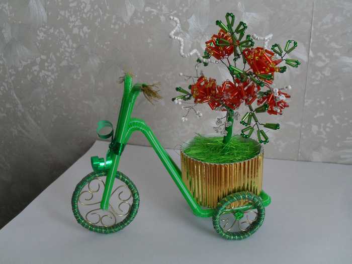 Декор велосипед с цветами