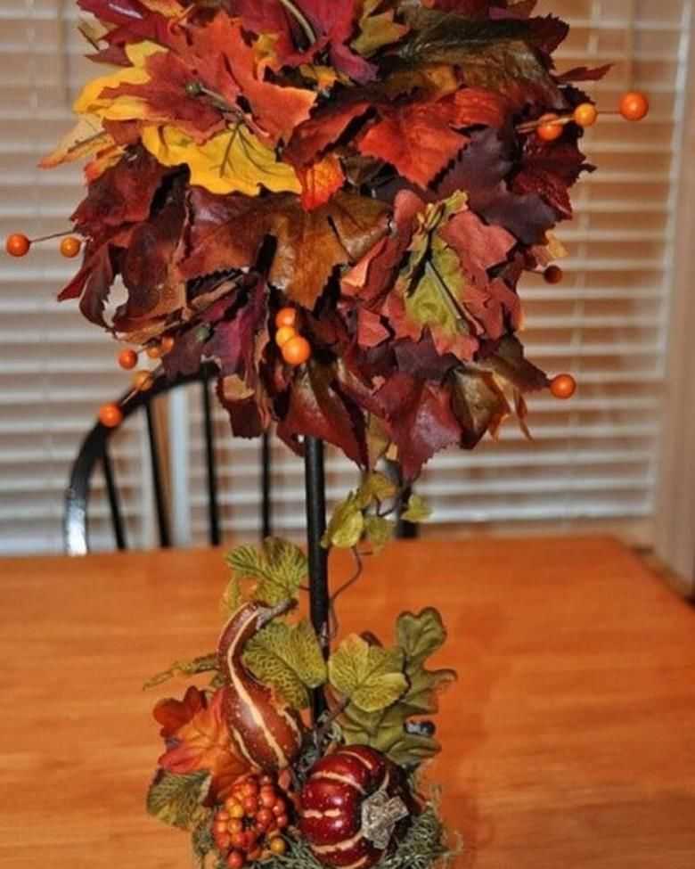 Идеи декора из сухих листьев свомими руками - фото примеров