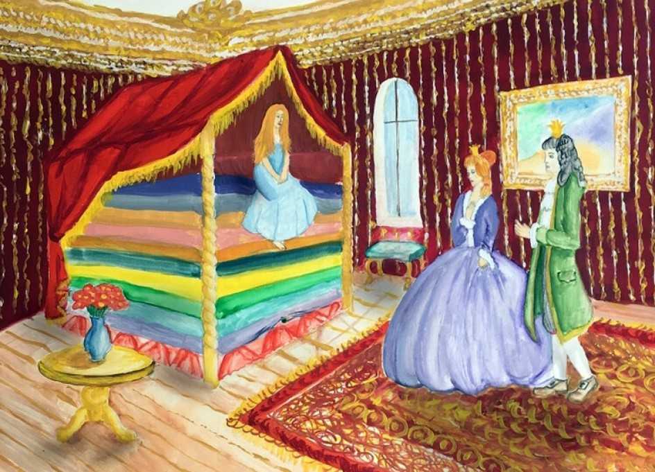 Картина панно рисунок квиллинг принцесса на горошине бумажные полосы
