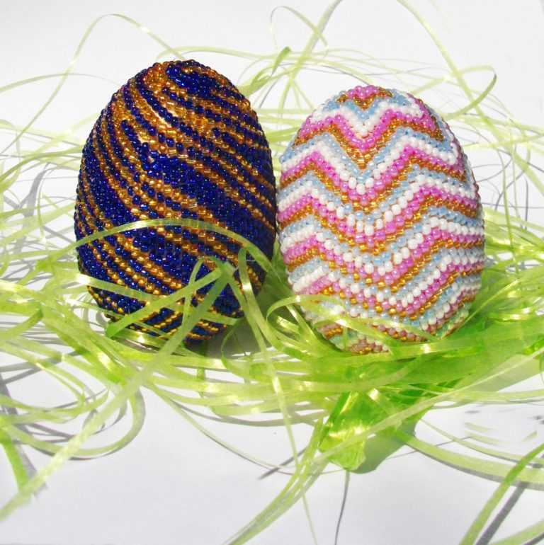 Яйца на пасху с плетением из бисера: пошаговые инструкции