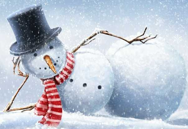 Красивая открытка новый год: снеговик. 100 идеи с фото