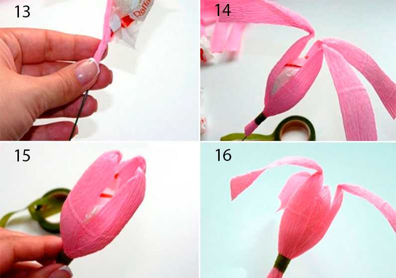 Тюльпаны из гофрированной бумаги с конфетами своими руками: 8 мастер классов