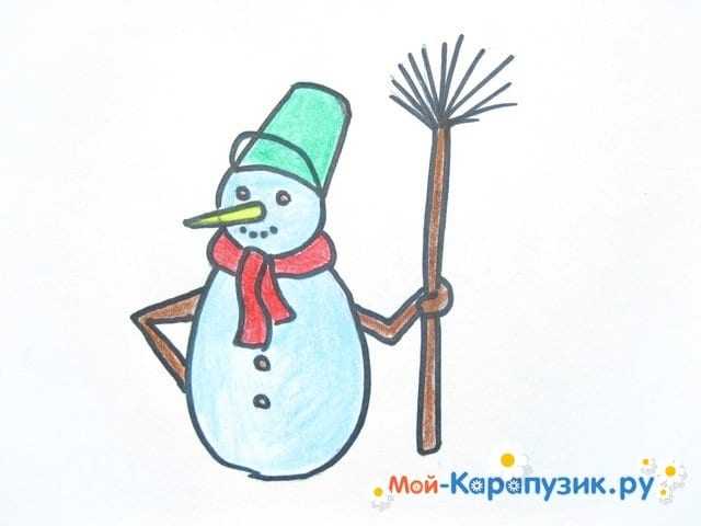 Как нарисовать снеговика карандашом и красками поэтапно для начинающих и детей? как нарисовать снеговика из «холодного сердца»?