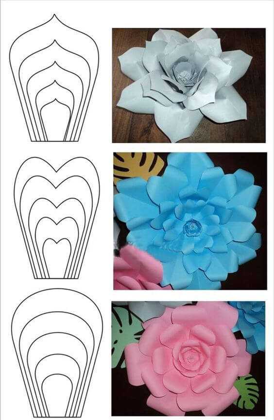 Цветы из бумаги своими рука (101 фото) - шаблоны для создания плоских и объёмных цветов из гофрированной бумаги