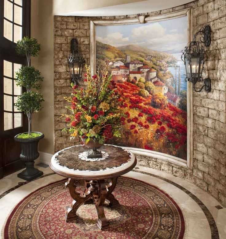 Фреска в интерьере — как она выглядит в прихожей, гостиной, кухни и спальни? 150+ фото вариантов оригинальных идей