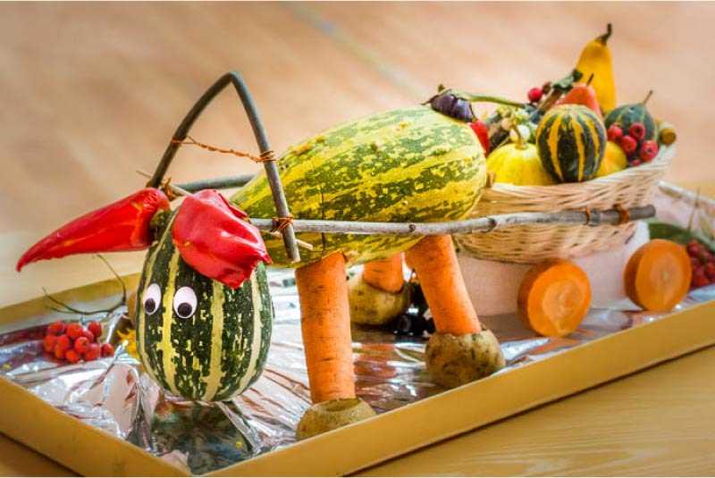Поделки из овощей и фруктов на выставку "осень" для детского сада - своими руками самые красивые и простые мк