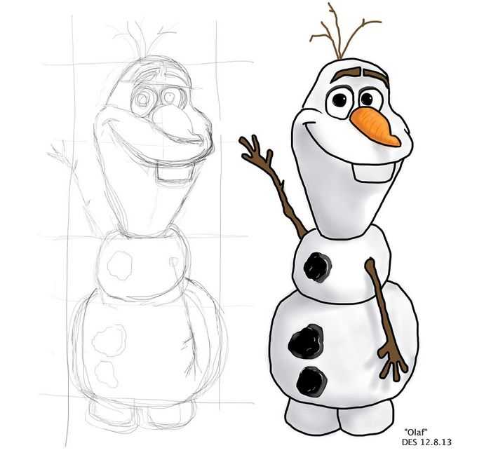 Как нарисовать снеговика поэтапно — megamaster.info