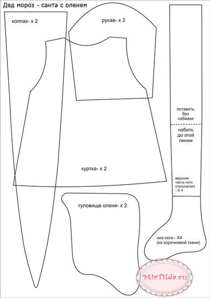 Одежда для куклы тильды выкройки в натуральную величину