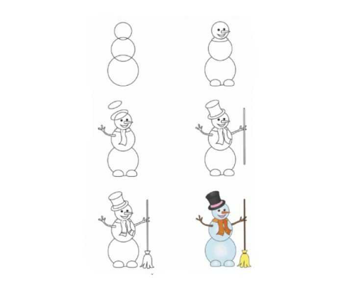 Как нарисовать снеговика: 14 классных вариантов