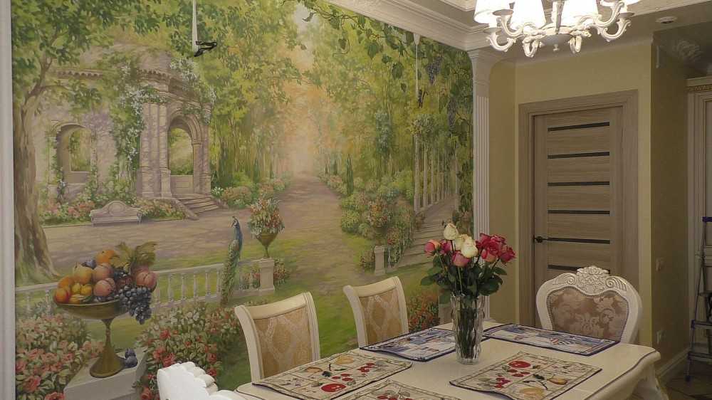 Стильные фрески в интерьере дома — оригинальная отделка любого помещения