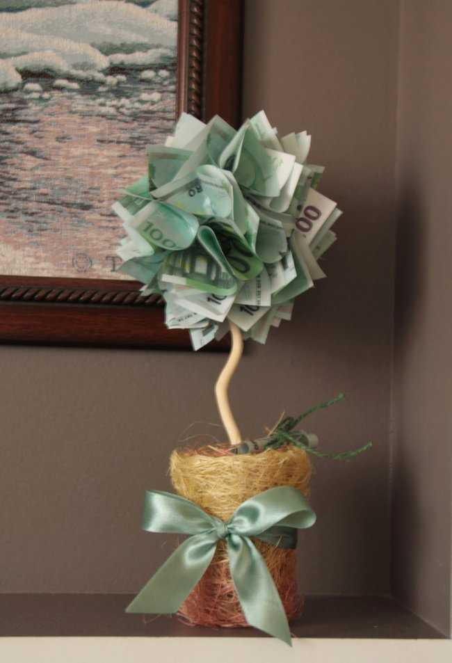 Топиарий из денег: как сделать денежное дерево своими руками из купюр и монет