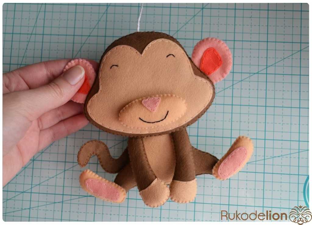Мастер-класс: обезьянка из фетра своими руками, выкройки и технология изготовления