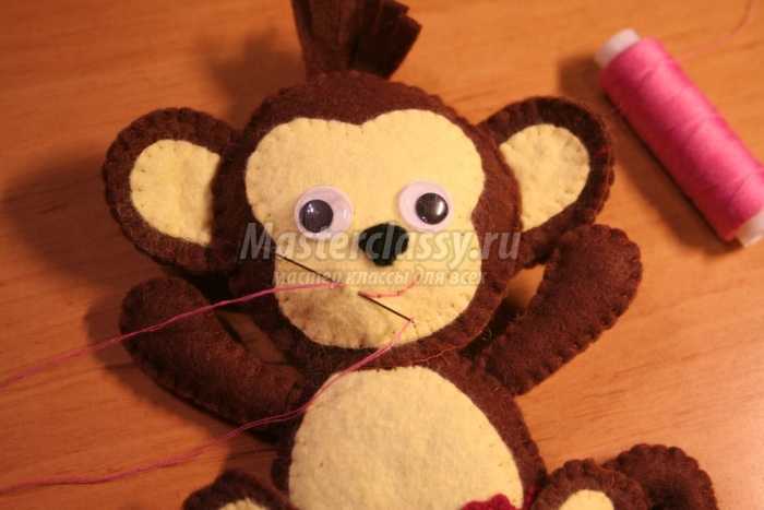 Мастер-класс: обезьянка из фетра своими руками, выкройки и технология изготовления