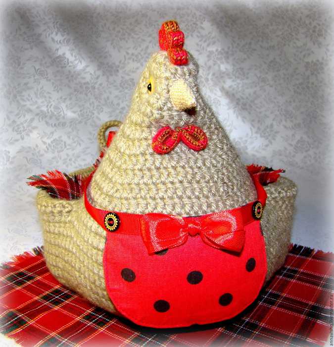 Пасхальная курочка - корзинка для яиц из ткани | слияние стилей